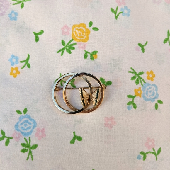 VTG Gold Butterfly Brooch - Picture 2 of 5